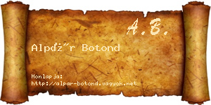 Alpár Botond névjegykártya
