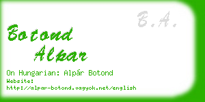 botond alpar business card